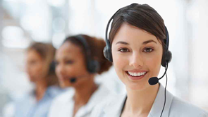 woman with headset on